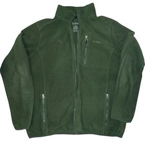 L.L Bean Zip Up Green Long Sleeve Sweater Jacket Men Sz XL